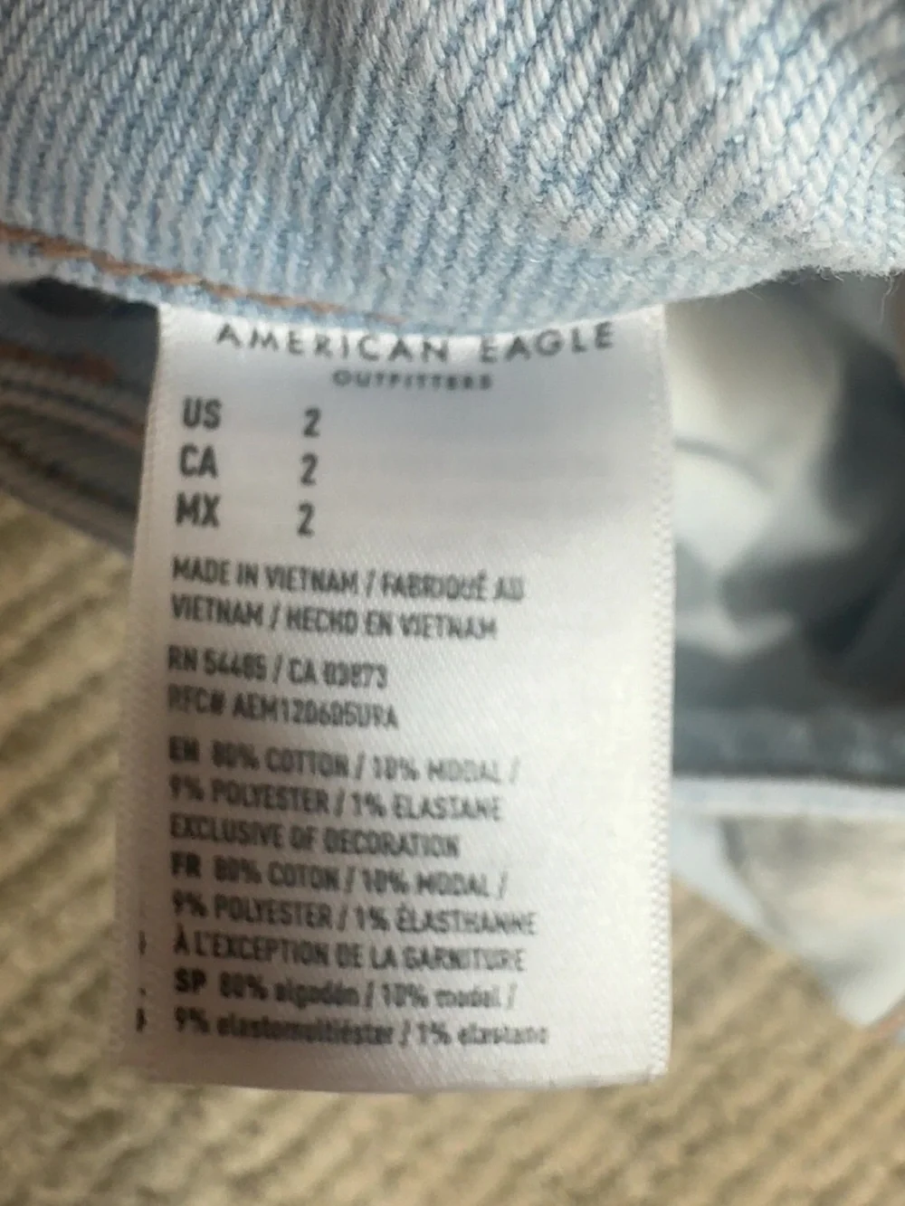 American Eagle Outfitters Light Blue Distressed Denim Shorts